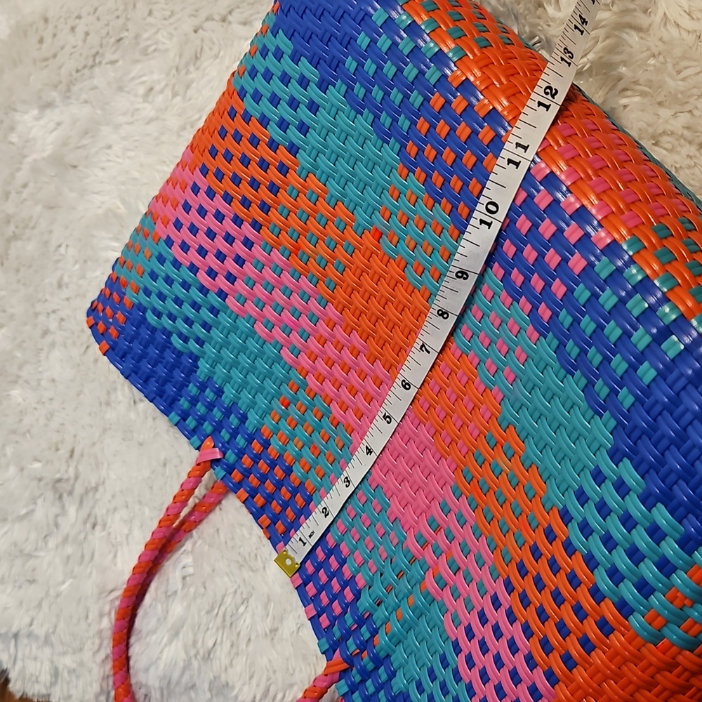 The Native Multicolor Woven Tote Bag Purse Handbag, Vibrant Colors‎ - Picture 10 of 12